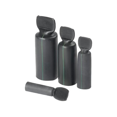 Panduit Heat Shrink End Cap, Thick Wall, 3:1 I.D. Shrink Ratio, Black, 3.12 in, 10 PK HSECFR0.8-XY